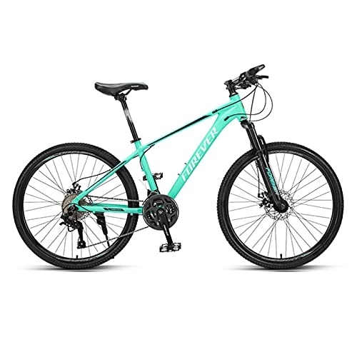Mountain Bike : GREAT 26" Adults Mountain Bike, Teenage Bicycle Aluminum Alloy Frame 27 Speed Road Bikes Full Suspension Commuter Bike MTB, Suitable For Height 158-188cm(Color:Green)