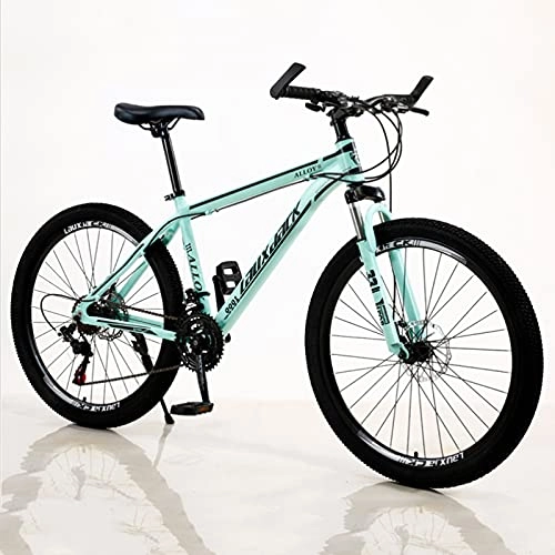 Mountain Bike : GREAT 26 Inch Aluminum Alloy Mountain Bike, Double-disc Shock-absorbing Mountain Bike 21 / 24 / 27 Speed MTB Bicycle For Women Men Adults(Size:24 speed, Color:Green)
