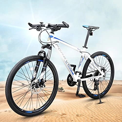 Mountain Bike : GREAT 26-Inch Mountain Bicycle Bike, 24 Speed Spokes Wheel Student Bicycle Dual Mechanical Disc Brakes Commuter Bike(Saddle Height Adjustable)(Size:24 speed, Color:White)