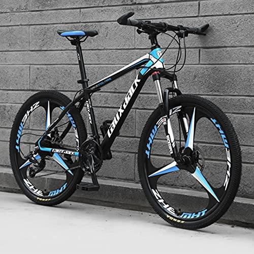 Mountain Bike : GREAT 26 Inch Mountain Bike, 21 / 24 / 27 Speed Adult Student Outdoors Sport Cycling Road Bikes Exercise Bikes, Double Disc Brake(Size:24 speed, Color:Blue)