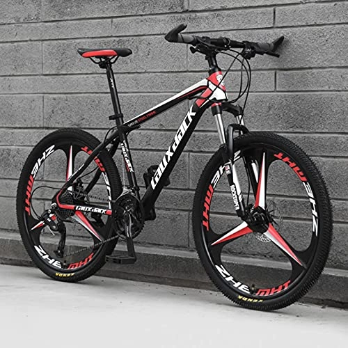 Mountain Bike : GREAT 26 Inch Mountain Bike, 21 / 24 / 27 Speed Adult Student Outdoors Sport Cycling Road Bikes Exercise Bikes, Double Disc Brake(Size:24 speed, Color:Red)
