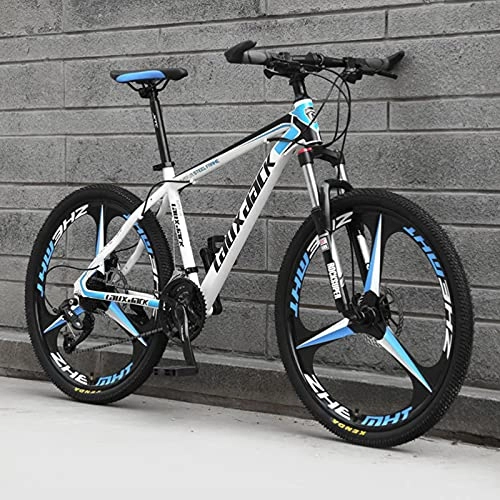 Mountain Bike : GREAT 26 Inch Mountain Bike, 21 / 24 / 27 Speed Adult Student Outdoors Sport Cycling Road Bikes Exercise Bikes, Double Disc Brake(Size:27 speed, Color:White)