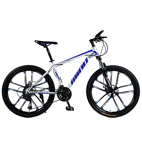 Mountain Bike : GREAT 26-Inch Mountain Bike, Road Bike 21 / 24 / 27Speed High-carbon Steel Frame Commuter Bike Double Disc Brake Bicycle For Adult Students Men And Women(Size:27 speed, Color:Blue)