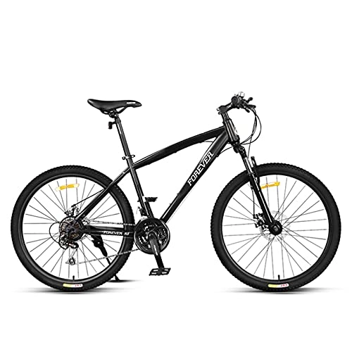 Mountain Bike : GREAT 26" Mountain Bike, 21 Speed Sports Bicycle Aluminum Alloy Frame Suspension Fork Commuter Bike Dual Disc Brake MTB(Color:Black)