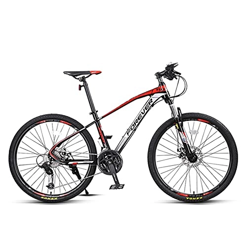 Mountain Bike : GREAT 27.5 Inch Wheels Adult Mountain Bike, 27 Speed Bicycle Aluminum Alloy Frame Full Suspension Road Bike Double Disc Brake Student Bike(Color:Gray)