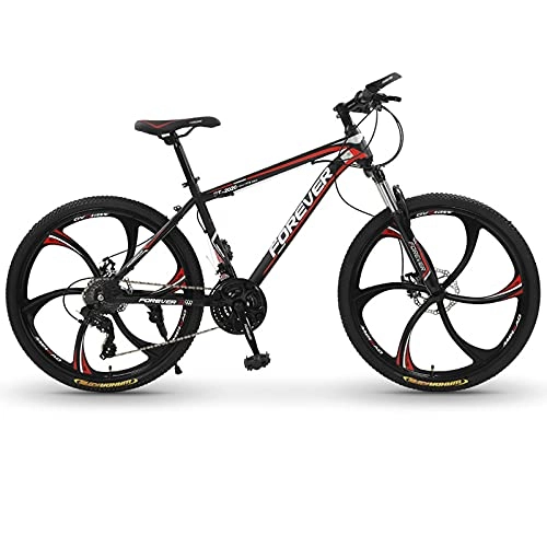 Mountain Bike : GREAT Adult Mountain Bike 26-Inch Wheels, Student Bicycle 21 / 24 / 27 / 30 Speed 6 Spoke Wheels Dual Disc Brake Mens Womens Road Bikes(Size:24speed)