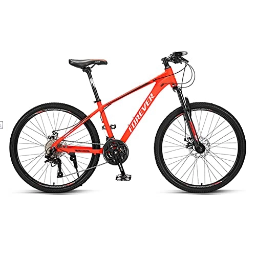 Mountain Bike : GREAT Men And Women Mountain Bike, 26-Inch 27 Speed Student Bicycle Outdoor Sports Double Disc Brake Aluminum Allo Frame Commuter Bike(Color:Red)