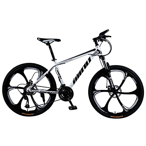 Mountain Bike : GREAT Mountain Bike X1 21 / 24 / 27 Speed Dual Disc Brake 6 Spoke Wheels 26 Inchs Full Suspension Mountain Bicycle, High-carbon Steel(Size:21 speed, Color:Black)
