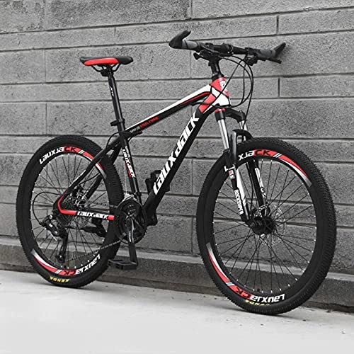 Mountain Bike : GREAT Outdoor Mountain Bike, 21 / 24 / 27 Speed Bicycle 26-inch Men's Mountain Bike High-carbon Steel Double Disc Brake Student Bicycle(Size:21 speed, Color:Red)