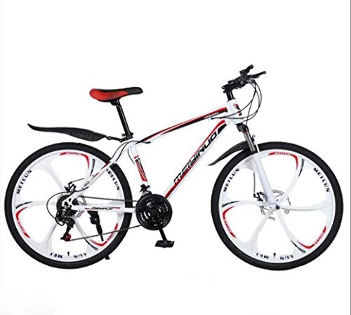 Mountain Bike : GUOCAO 26In 21Speed Mountain Bike for Adult, Lightweight Carbon Steel Full Frame, Wheel Front Suspension Mens Bicycle, Disc Brake Outdoor (Color : D, Size : 27Speed)