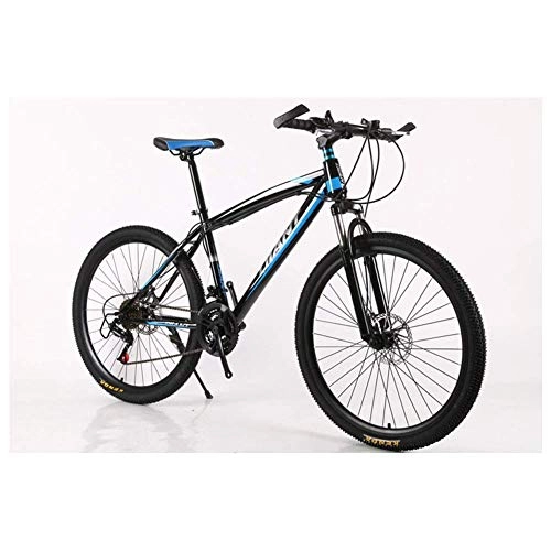 Mountain Bike : GUOCAO Outdoor sports Mountain Bikes Bicycles 2130 Speeds Shimano HighCarbon Steel Frame Dual Disc Brake Outdoor (Color : Blue, Size : 24 Speed)
