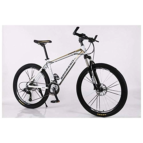 Mountain Bike : GUOCAO Outdoor sports Moutain Bike Bicycle 27 / 30 Speeds MTB 26 Inches Wheels Fork Suspension Bike with Dual Oil Brakes Outdoor (Color : Gold, Size : 30 Speed)