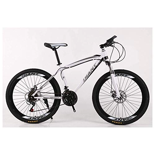 Mountain Bike : GUOCAO Outdoor sports Unisex's Mountain Bike / Bicycles 26'' Wheel Lightweight HighCarbon Steel Frame 2130 Speeds Shimano Disc Brake, 26" Outdoor (Color : White, Size : 21 Speed)