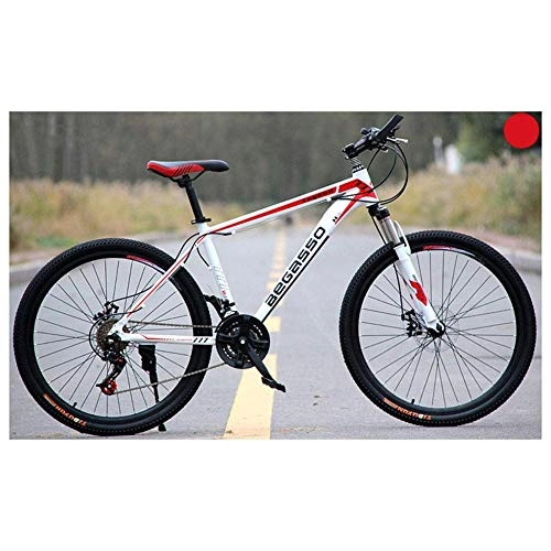 Mountain Bike : GUONING-L Bicycle Outdoor sports 26" Mountain Bike Unisex 2130 Speeds Mountain Bike, HighCarbon Steel Frame, Trigger Shift Bikes (Color : White, Size : 27 Speed)