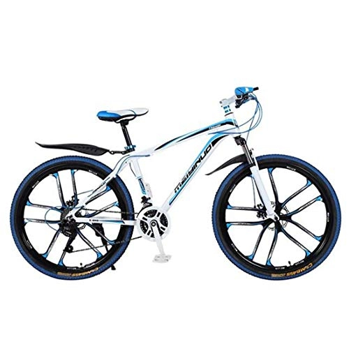 Mountain Bike : GXQZCL-1 26" Mountain Bikes, Lightweight Aluminium Alloy Frame Bicycles, Dual Disc Brake and Front Suspension MTB Bike (Color : Blue, Size : 21 Speed)
