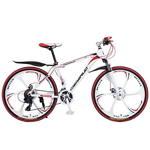 Mountain Bike : GXQZCL-1 26" Mountain Bikes, Lightweight Aluminium Alloy Frame Bicycles, Dual Disc Brake and Front Suspension MTB Bike (Color : White, Size : 24 Speed)