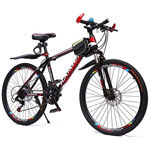 Mountain Bike : GXQZCL-1 26" Mountain Bikes, Mountain Bicycles with Dual Disc Brake and Front Suspension, 21speeds, Carbon Steel Frame MTB Bike (Color : C)