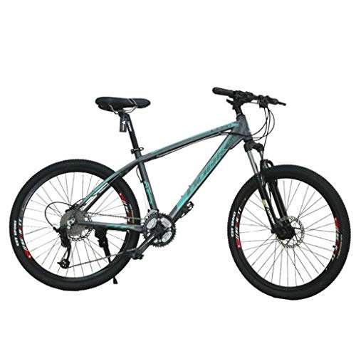 Mountain Bike : GXQZCL-1 26" Mountain Bikes, Mountain Bicycles with Dual Disc Brake and Front Suspension, 27 speeds, Aluminium Alloy Frame MTB Bike (Color : Green)