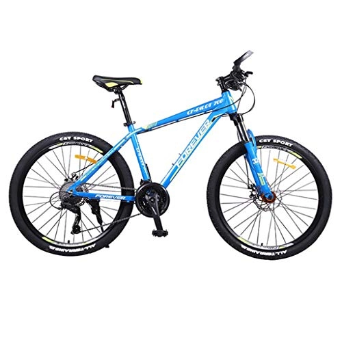 Mountain Bike : GXQZCL-1 26inch Mountain Bike, Aluminium Alloy Hard-tail Bicycles, 17" Frame, Double Disc Brake and Front Suspension, 27 Speed MTB Bike (Color : A)