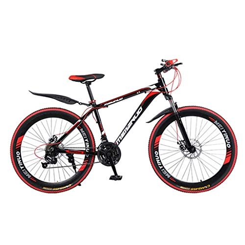 Mountain Bike : GXQZCL-1 Mountain Bike, 26inch Wheel, Aluminium Alloy Frame Mountain Bicycles, Double Disc Brake and Front Fork MTB Bike (Color : Black, Size : 24-speed)