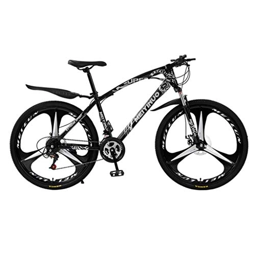 Mountain Bike : GXQZCL-1 Mountain Bike, 26inch Wheel Carbon Steel Frame Bicycles, Double Disc Brake and Shockproof Front Fork MTB Bike (Color : Black, Size : 27-speed)