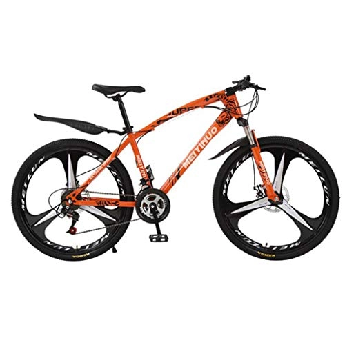 Mountain Bike : GXQZCL-1 Mountain Bike, 26inch Wheel Carbon Steel Frame Bicycles, Double Disc Brake and Shockproof Front Fork MTB Bike (Color : Orange, Size : 24-speed)