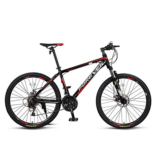 Mountain Bike : GXQZCL-1 Mountain Bike, Aluminium Alloy Bicycles, Double Disc Brake and Front Suspension, 27 Speed, 26" Wheel MTB Bike (Color : Black)