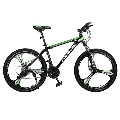 Mountain Bike : GXQZCL-1 Mountain Bike, Aluminium Alloy Frame, 26inch Mag Wheel, Double Disc Brake and Front Suspension MTB Bike (Color : Green, Size : 27 Speed)