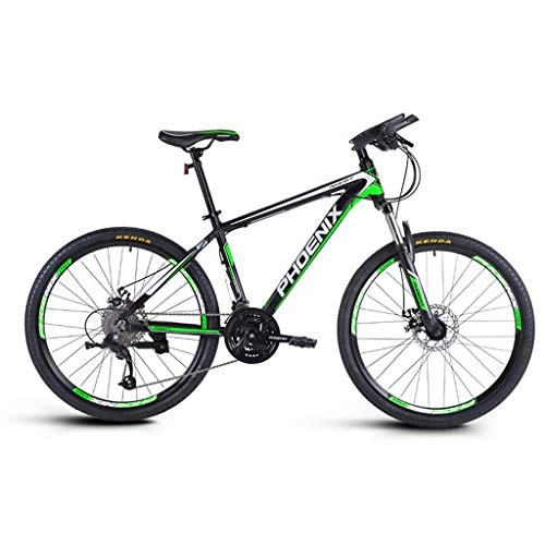 Mountain Bike : GXQZCL-1 Mountain Bike / Bicycles, Aluminium Alloy Frame, Front Suspension and Dual Disc Brake, 26inch Wheels, 27 Speed MTB Bike (Color : Black+Green)