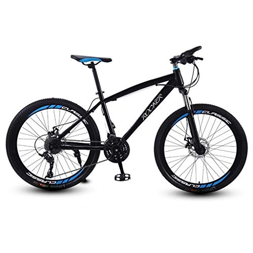 Mountain Bike : GXQZCL-1 Mountain Bike / Bicycles, Front Suspension and Dual Disc Brake, Carbon Steel Frame, 26inch Spoke Wheels MTB Bike (Color : Black, Size : 21 Speed)