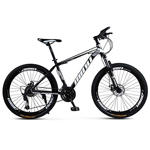 Mountain Bike : GXQZCL-1 Mountain Bike, Carbon Steel Frame Hardtail Mountain Bicycles, Double Disc Brake and Front Fork, 26inch*1.75inch Wheel MTB Bike (Color : C, Size : 27-speed)