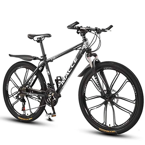 Mountain Bike : GXQZCL-1 Mountain Bike, Hardtail Bicycle, Dual Disc Brake and Front Suspension, 26inch Wheels MTB Bike (Color : Black, Size : 21-speed)