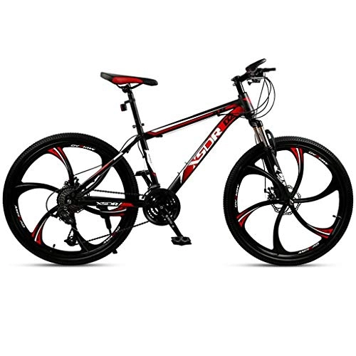 Mountain Bike : GXQZCL-1 Mountain Bike, Hardtail Mountain Bicycle, Dual Disc Brake and Front Suspension Fork, 26inch Wheels MTB Bike (Color : Red, Size : 24-speed)