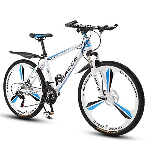 Mountain Bike : GXQZCL-1 Mountain Bikes, 26" Hardtail Bicycles with Dual Disc Brake and Front Suspension, 21 / 24 / 27 speeds, Carbon Steel Frame MTB Bike (Color : White, Size : 24 Speed)