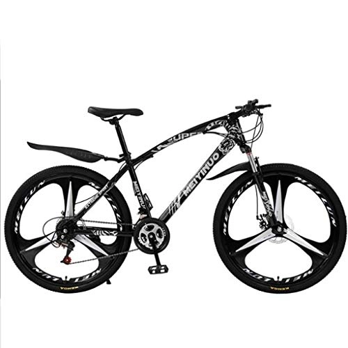 Mountain Bike : GXQZCL-1 Mountain Bikes, 26" Mountain Bicycles, 21 / 24 / 27 speeds, Carbon Steel Frame with Dual Disc Brake and Front Suspension MTB Bike (Color : Black, Size : 27 Speed)