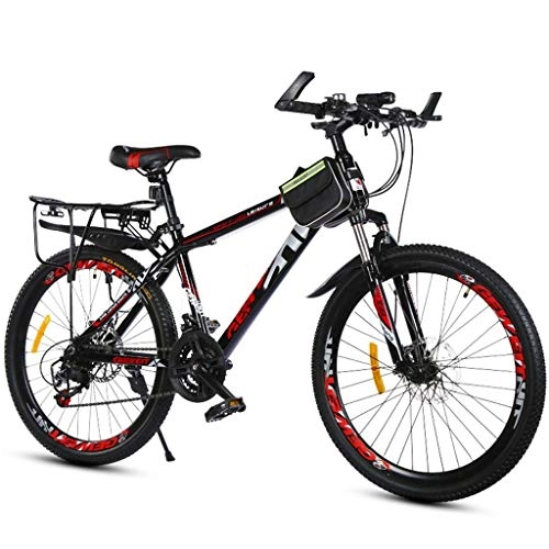 Mountain Bike : GZA Adjustable Shock-absorbing Mountain Bike 26 Inch Male And Female Student Bicycle Variable Speed Double Disc Brake Fashion Mountain Bike Can Be Used For Work, Travel, Transportation