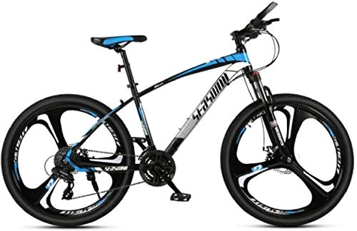 Mountain Bike : HCMNME Mountain Bikes, 27.5 inch mountain bike men's and women's adult ultralight racing light bicycle tri-cutter No. 1 Alloy frame with Disc Brakes (Color : Black blue, Size : 24 speed)