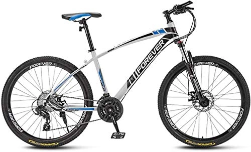 Mountain Bike : HongLianRiven Bike 27.5 Inch Bicycle Bikes High-Carbon Steel Frame Shock-Absorbing Front Fork Double Disc Brake Off-Road Road Bicycles Rider Height 5.6-6.4Ft 5-29 (Color : C, Size : 27 speed)