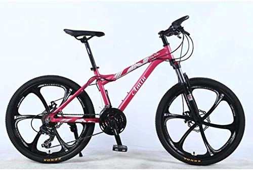 Mountain Bike : HongLianRiven BMX 24 Inch 24-Speed Mountain Bike Aluminum Alloy Full Frame Wheel Front Suspension Female Off-Road Student Shifting Adult Bicycle Disc Brake 5-25 (Color : Pink, Size : C)