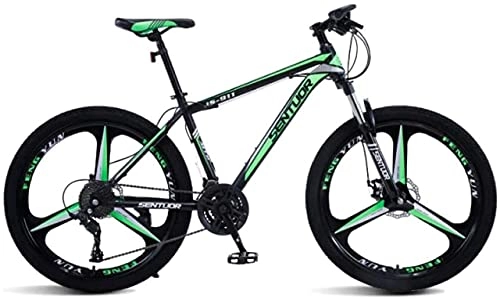 Mountain Bike : HUAQINEI Mountain Bikes, 26 inch mountain bike off-road variable speed racing light bicycle tri- Alloy frame with Disc Brakes (Color : Dark green, Size : 30 speed)