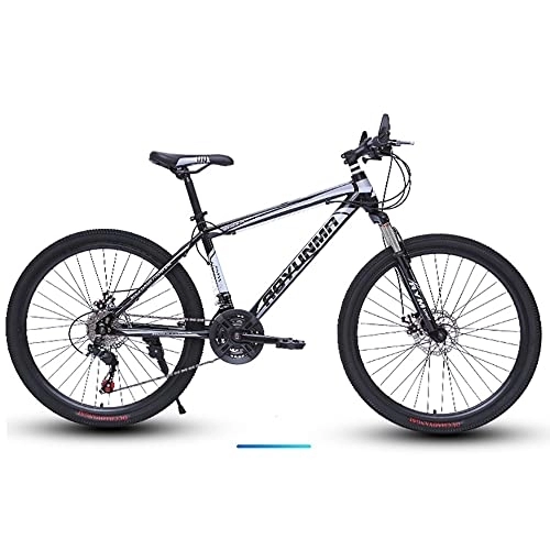 Mountain Bike : JAMCHE 24 / 26 Inch Wheel Mountain Bike, 21 / 24 / 27 Speed Mens Mountain Bike, Dual Disc Brake MTB Bike For Women, High Carbon Steel, Mountain Bike Transmission, Shock Absorption Front Fork