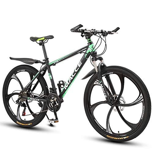 Mountain Bike : JESU 26 Inch Bike High Carbon Steel Mountain Bikes Bicycle, MTB for Men / Women, Dual disc brakes Bike, BlackGreen, 21Speed