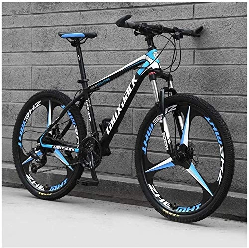 Mountain Bike : JF-XUAN Bicycle Outdoor sports Mountain Bike 26 Inches, 3 Spoke Wheels with Dual Disc Brakes, Front Suspension Folding Bike 27 Speed MTB Bicycle, Black