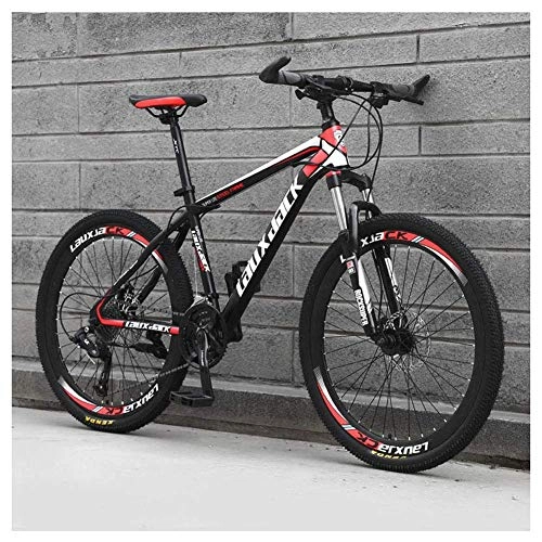 Mountain Bike : JF-XUAN Outdoor sports 26" Adult Mountain Bike, 27Speed Drivetrain Front Suspension Variable Speed HighCarbon Steel Mountain Bike, Black