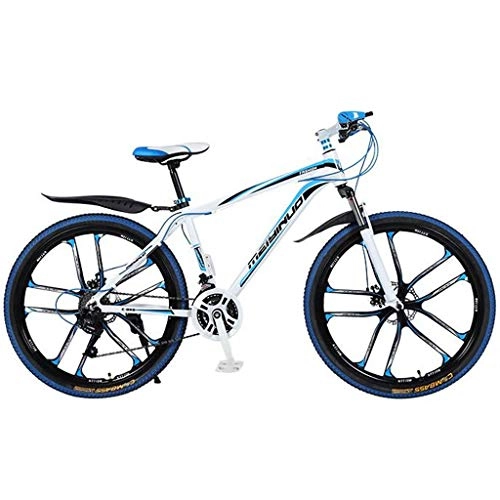 Mountain Bike : JLFSDB Mountain Bike 26 Inch Mountain Bicycles 21 / 24 / 27 Speeds Lightweight Aluminium Alloy Frame Full Suspension Disc Brake Unisex (Color : Blue, Size : 21speed)