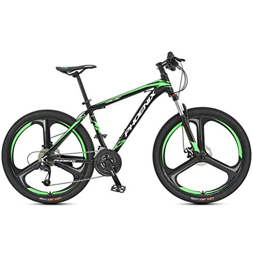 Mountain Bike : JLFSDB Mountain Bike, 26 Inch Mountain Bicycles 27 Speeds MTB Lightweight Carbon Steel Frame Disc Brake Front Suspension (Color : Green)