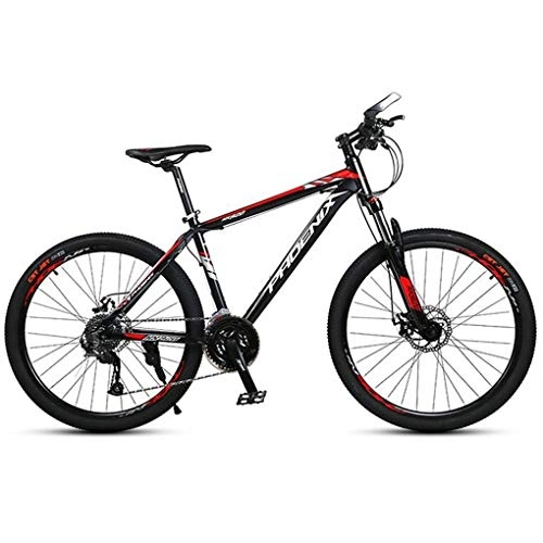 Mountain Bike : JLFSDB Mountain Bike, 26 Inch MTB Bicycles 27 Speeds Lightweight Aluminum Alloy Frame Disc Brake Front Suspension (Color : Red)