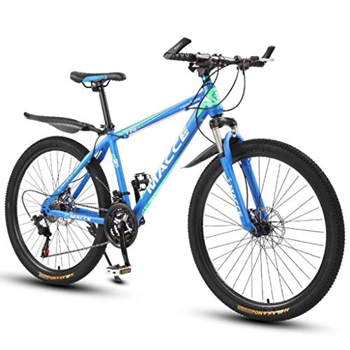 Mountain Bike : JLFSDB Mountain Bike, 26 Inch Women / Men MTB Bicycles Lightweight Carbon Steel Frame 21 / 24 / 27 Speeds Front Suspension (Color : Blue, Size : 24speed)