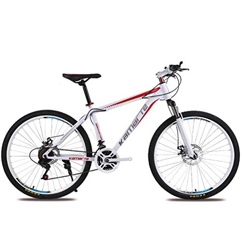 Mountain Bike : JLFSDB Mountain Bike Mountain Bicycles Unisex 26'' Lightweight Carbon Steel Frame 21 / 24 / 27 Speed Disc Brake Front Suspension (Color : Red, Size : 27speed)