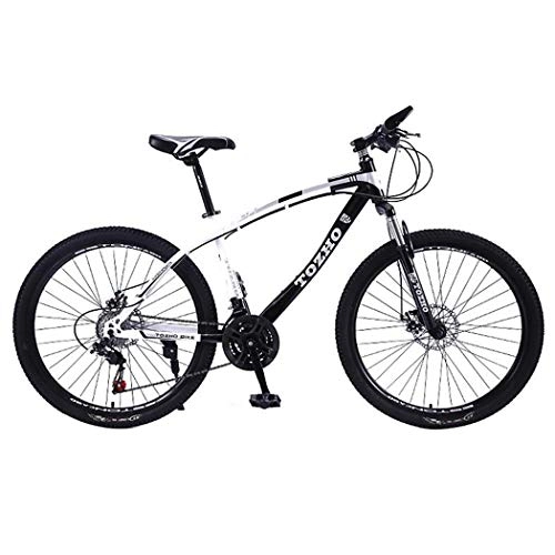 Mountain Bike : JLFSDB Mountain Bike, Unisex Hardtail Mountain Bicycles, Dual Disc Brake Front Suspension, 26" Wheel, Carbon Steel Frame (Color : Black, Size : 27 Speed)